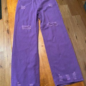 Small SHEIN Purple Flare Jeans